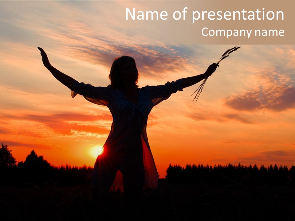 Night Herb Female PowerPoint Template