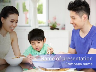 Boy Mum Head And Shoulders PowerPoint Template