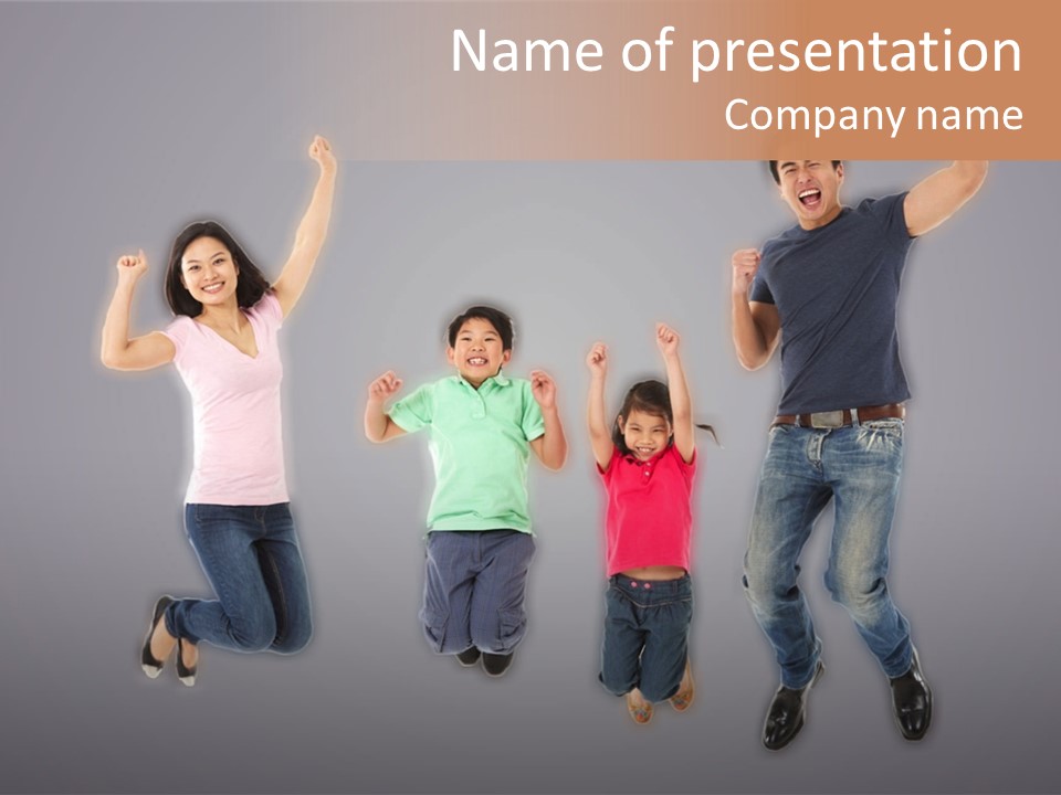 Four People Daughter Boy PowerPoint Template