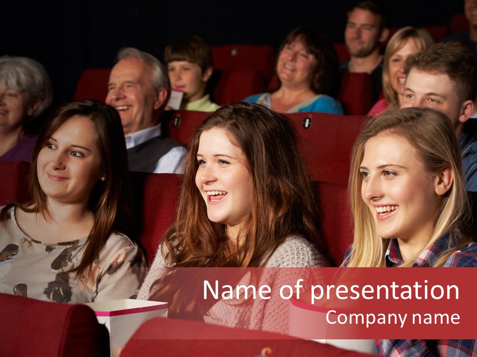 Teenage Happy Watching PowerPoint Template