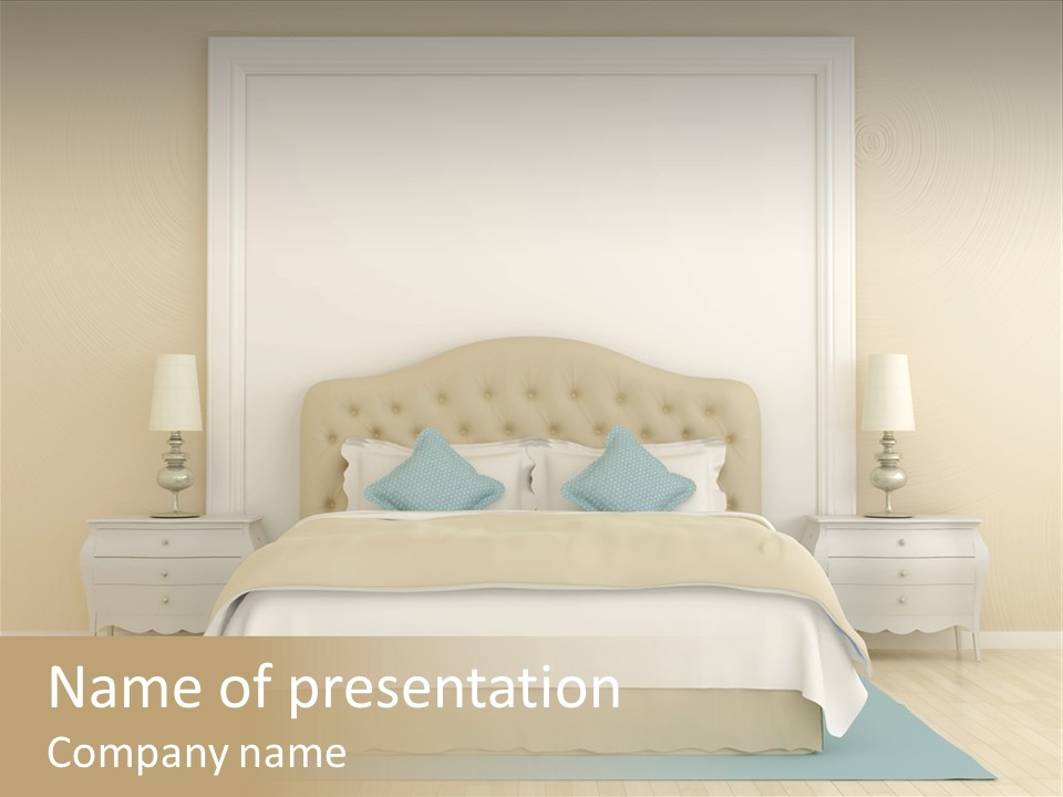 Furniture Comfortable Bed PowerPoint Template