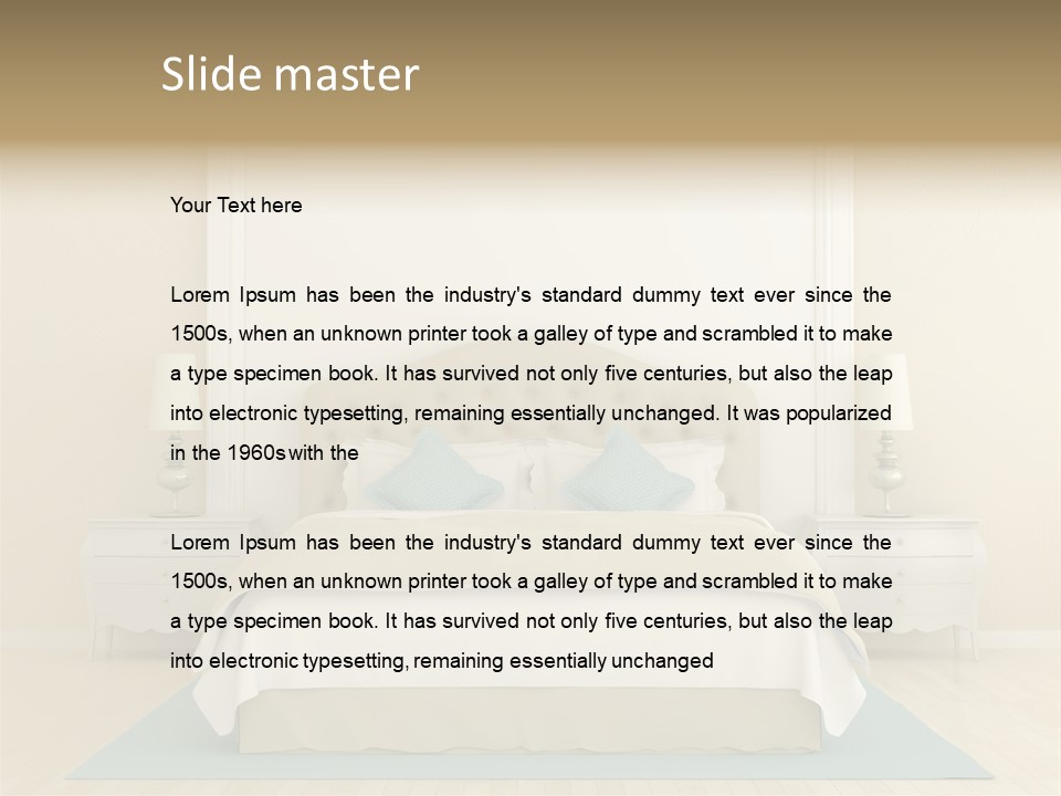 Furniture Comfortable Bed PowerPoint Template