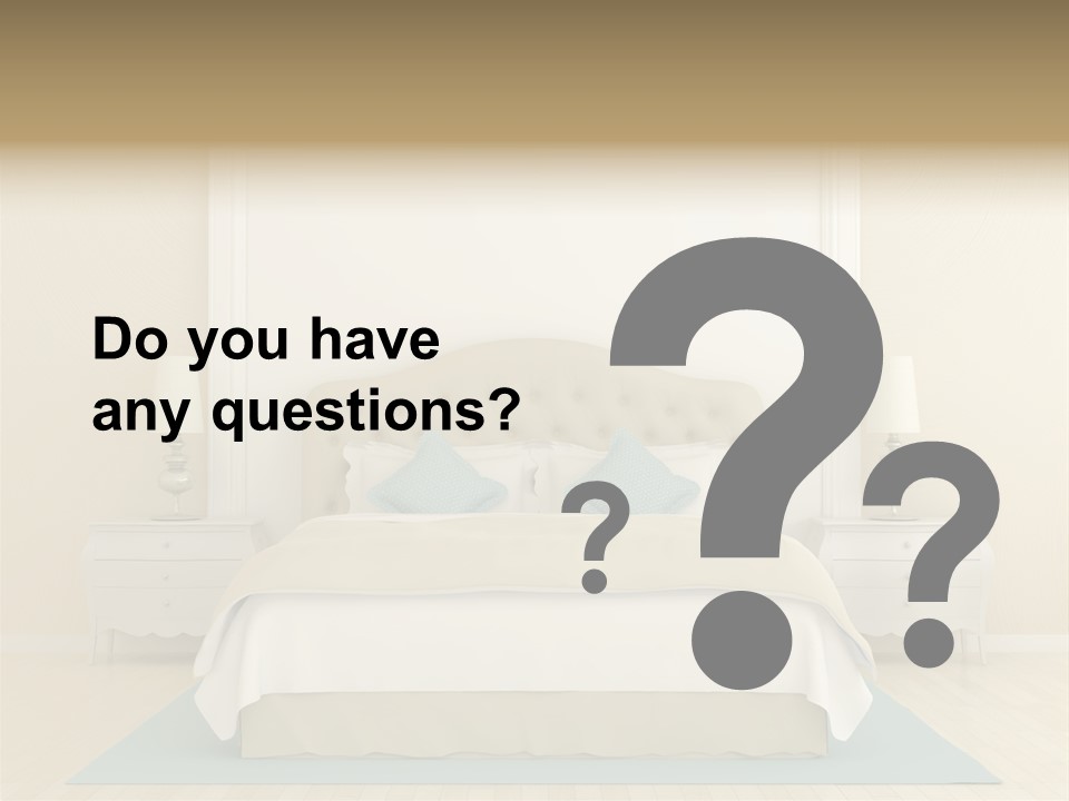 Furniture Comfortable Bed PowerPoint Template