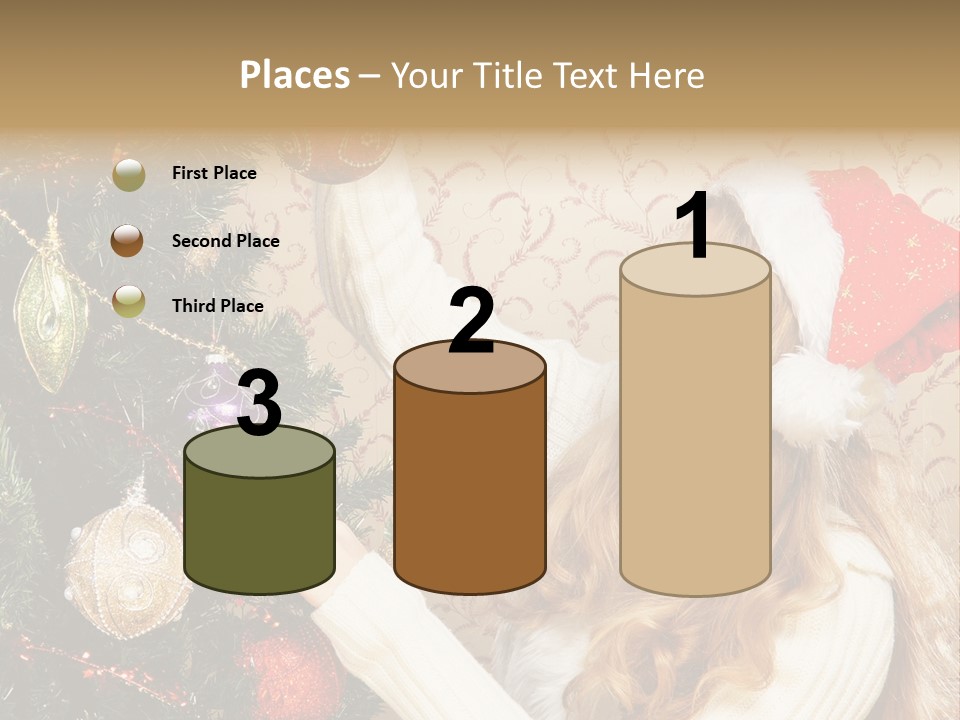 Beauty Golden Decorate PowerPoint Template