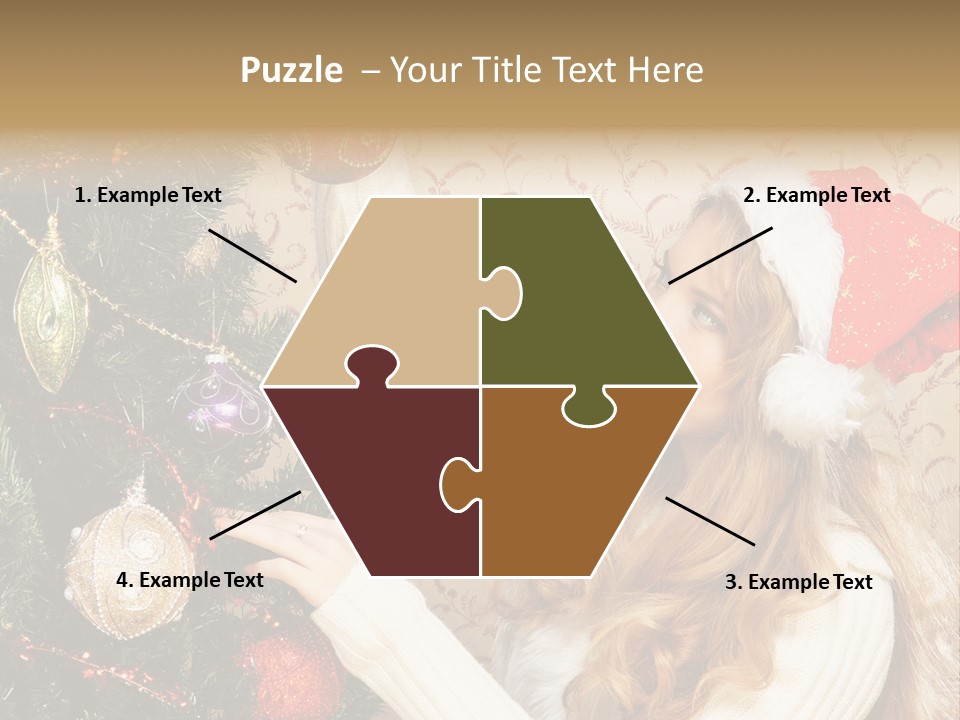 Beauty Golden Decorate PowerPoint Template