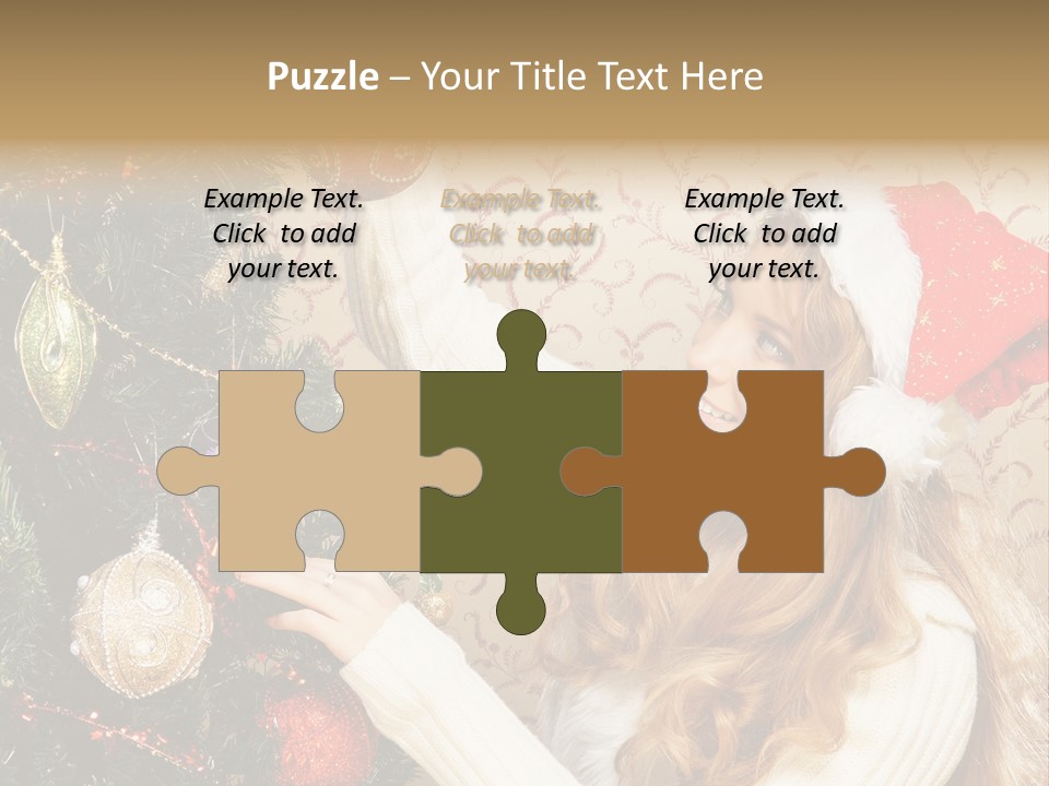 Beauty Golden Decorate PowerPoint Template