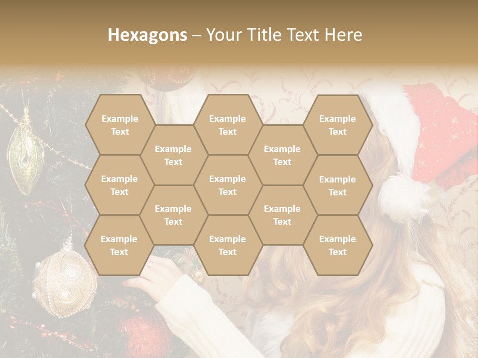 Beauty Golden Decorate PowerPoint Template