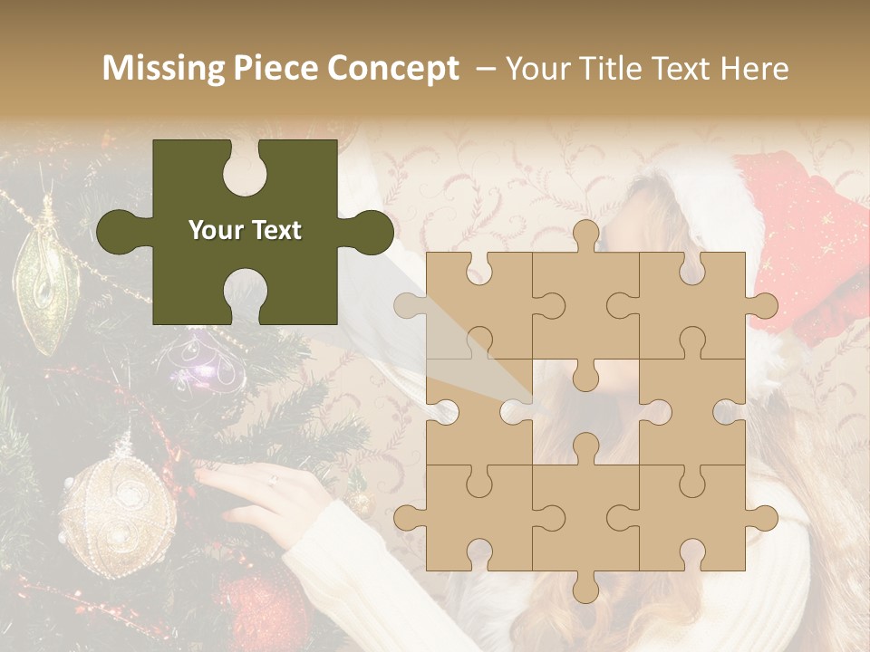 Beauty Golden Decorate PowerPoint Template