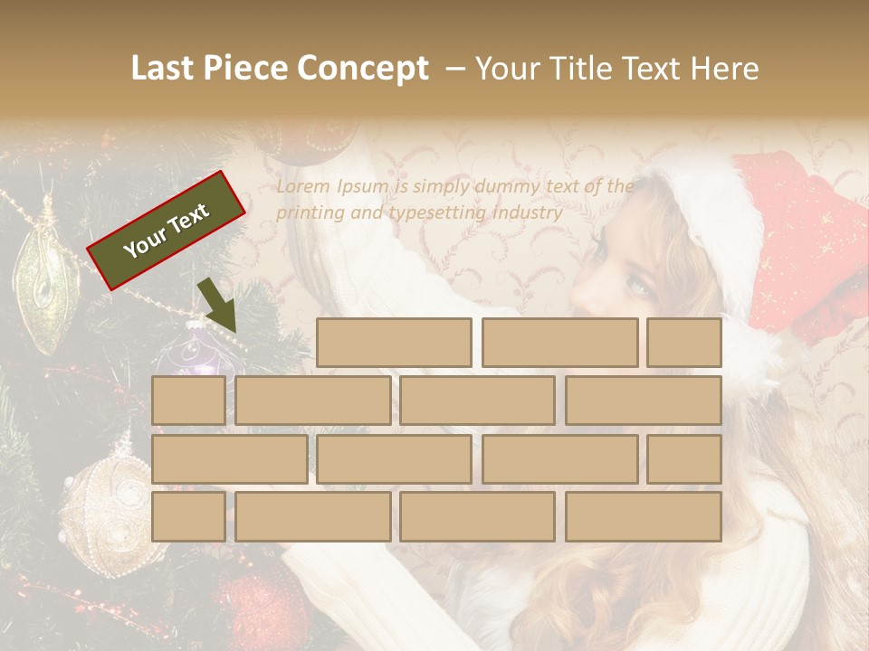 Beauty Golden Decorate PowerPoint Template
