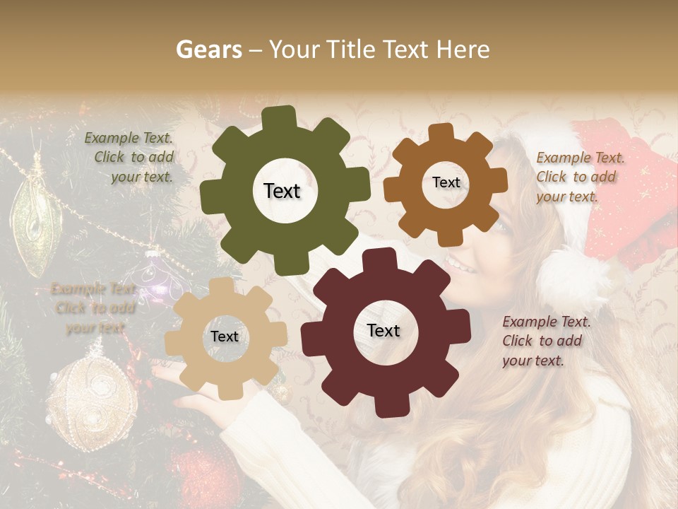 Beauty Golden Decorate PowerPoint Template