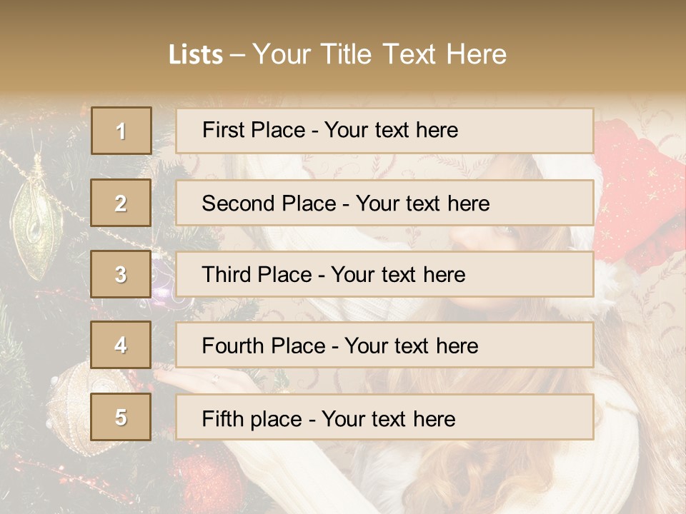 Beauty Golden Decorate PowerPoint Template