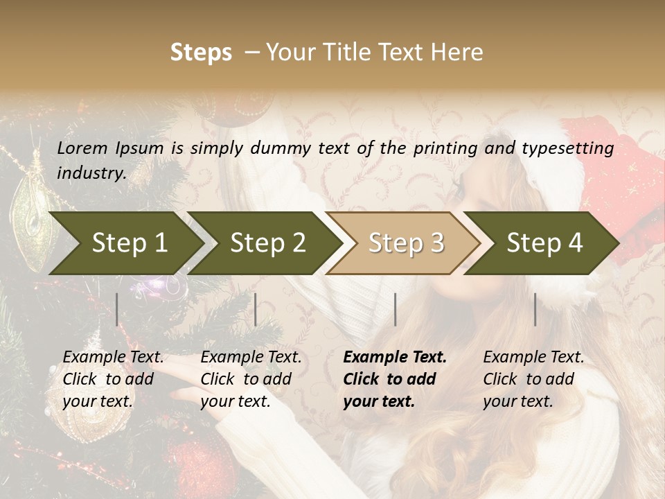 Beauty Golden Decorate PowerPoint Template