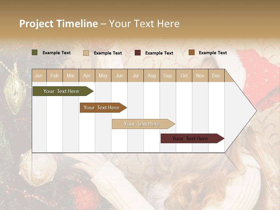 Beauty Golden Decorate PowerPoint Template