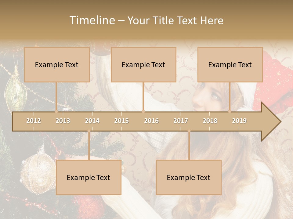 Beauty Golden Decorate PowerPoint Template