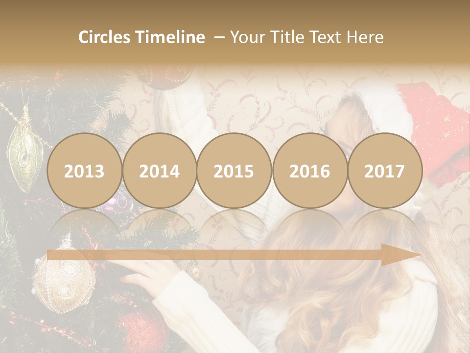 Beauty Golden Decorate PowerPoint Template