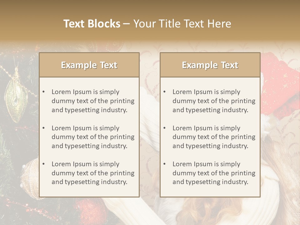 Beauty Golden Decorate PowerPoint Template