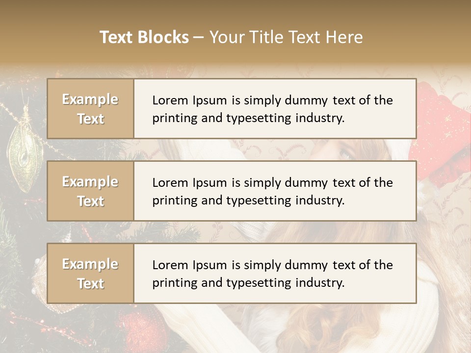 Beauty Golden Decorate PowerPoint Template