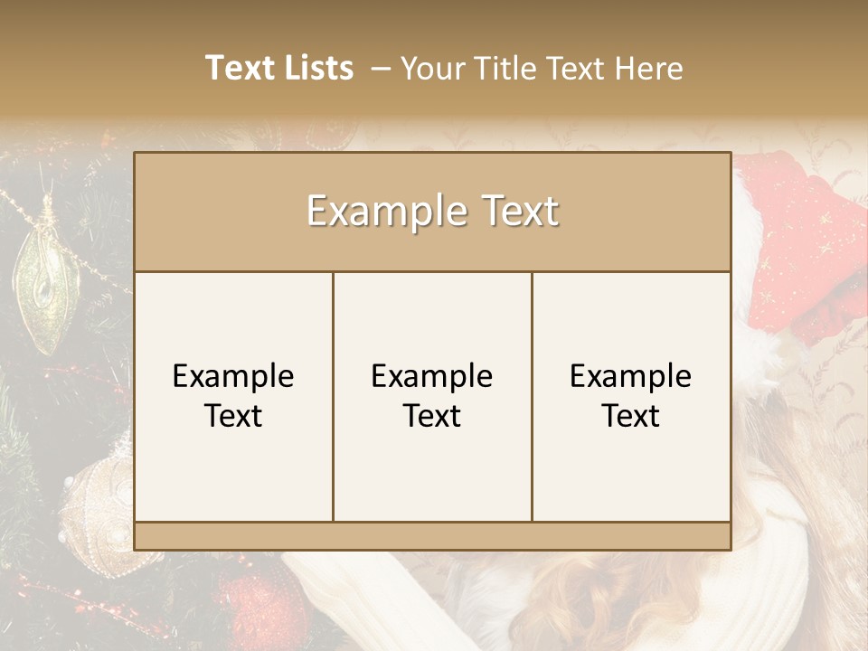 Beauty Golden Decorate PowerPoint Template