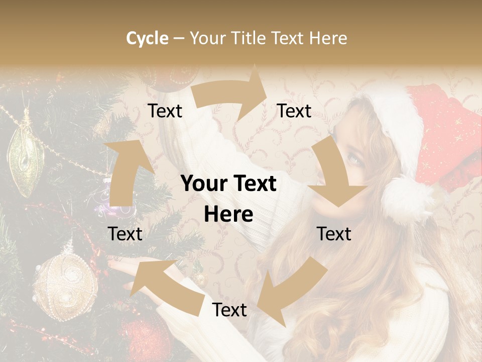 Beauty Golden Decorate PowerPoint Template