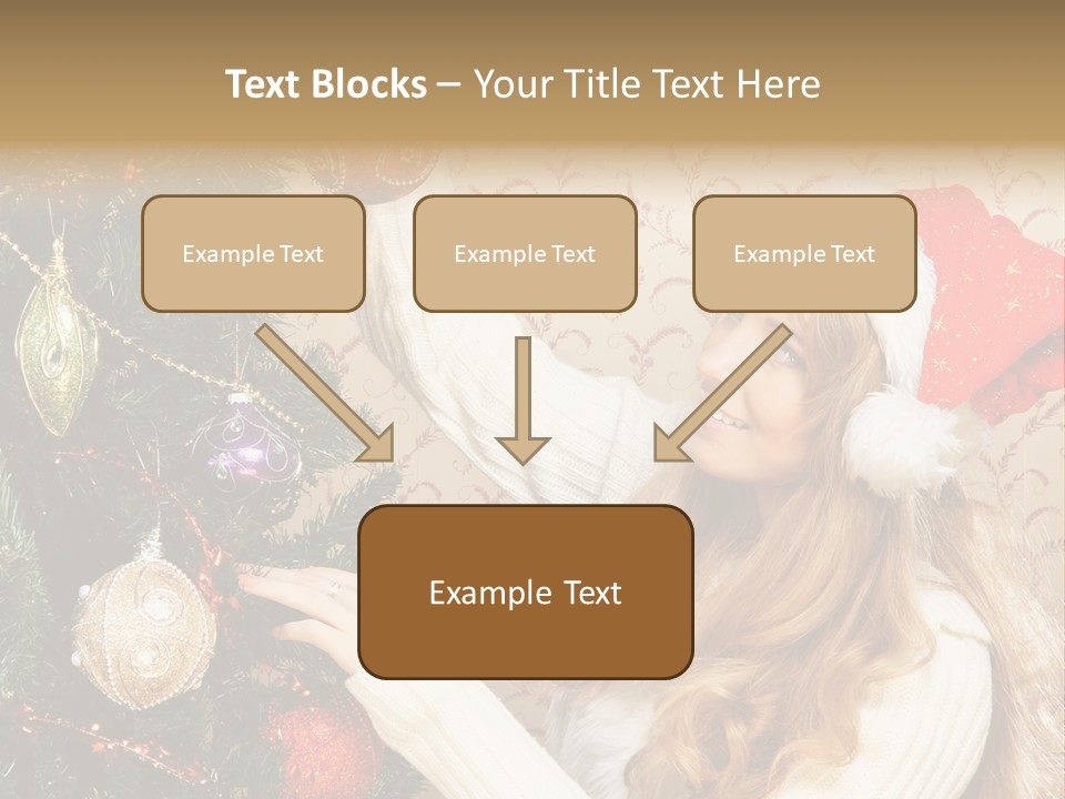 Beauty Golden Decorate PowerPoint Template