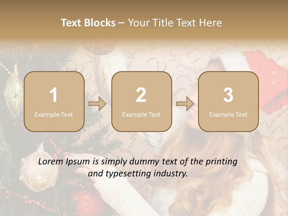Beauty Golden Decorate PowerPoint Template