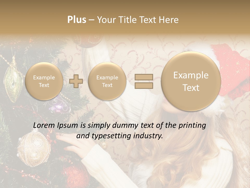 Beauty Golden Decorate PowerPoint Template