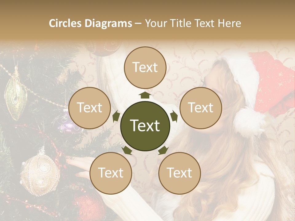 Beauty Golden Decorate PowerPoint Template