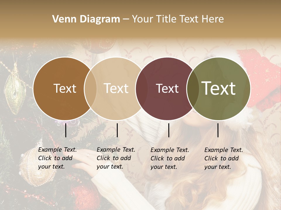 Beauty Golden Decorate PowerPoint Template