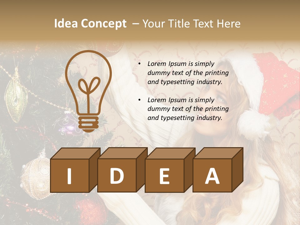 Beauty Golden Decorate PowerPoint Template