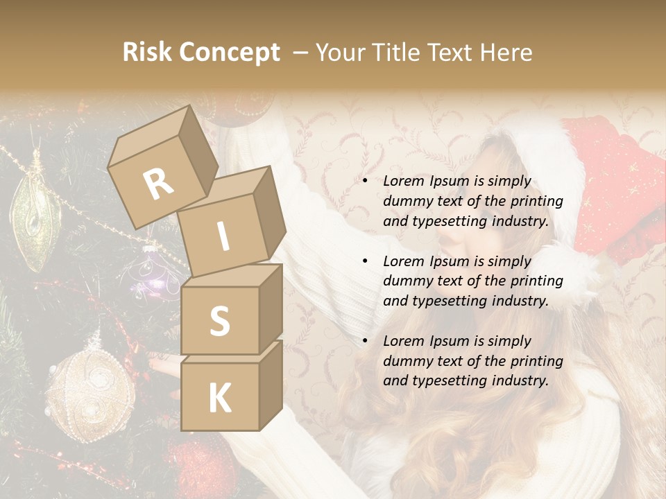 Beauty Golden Decorate PowerPoint Template