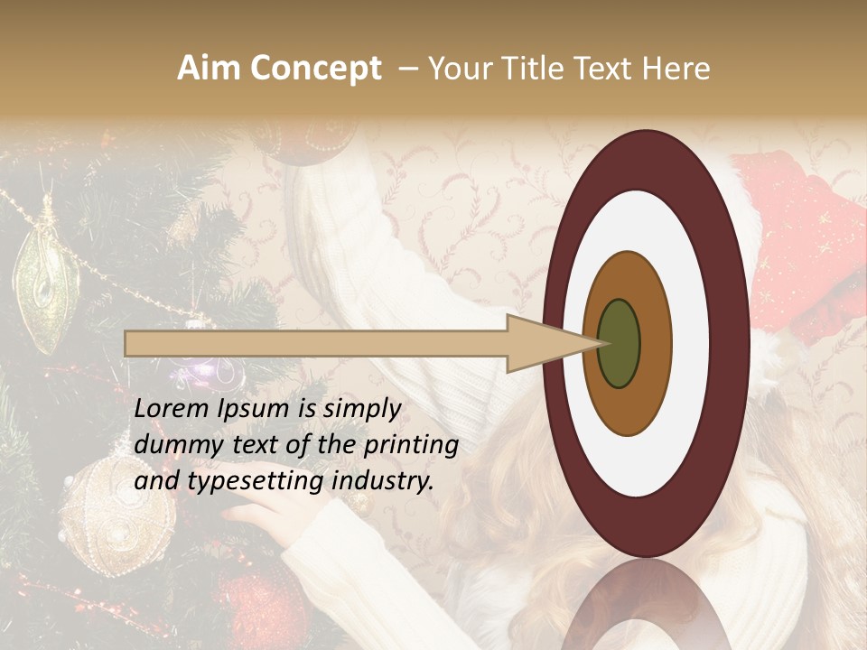 Beauty Golden Decorate PowerPoint Template