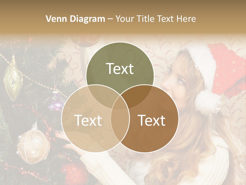 Beauty Golden Decorate PowerPoint Template