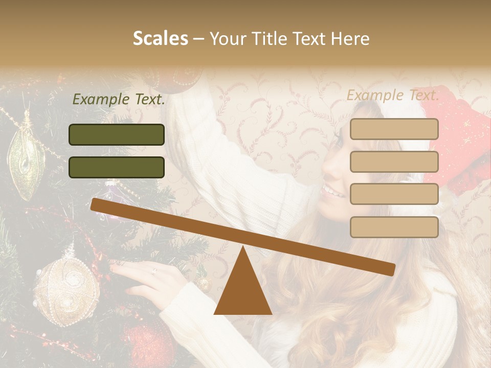 Beauty Golden Decorate PowerPoint Template