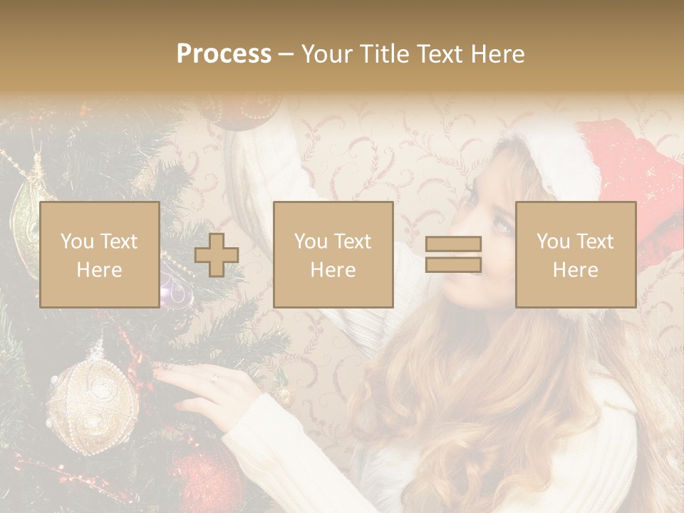 Beauty Golden Decorate PowerPoint Template