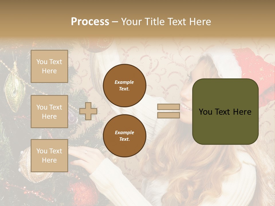 Beauty Golden Decorate PowerPoint Template