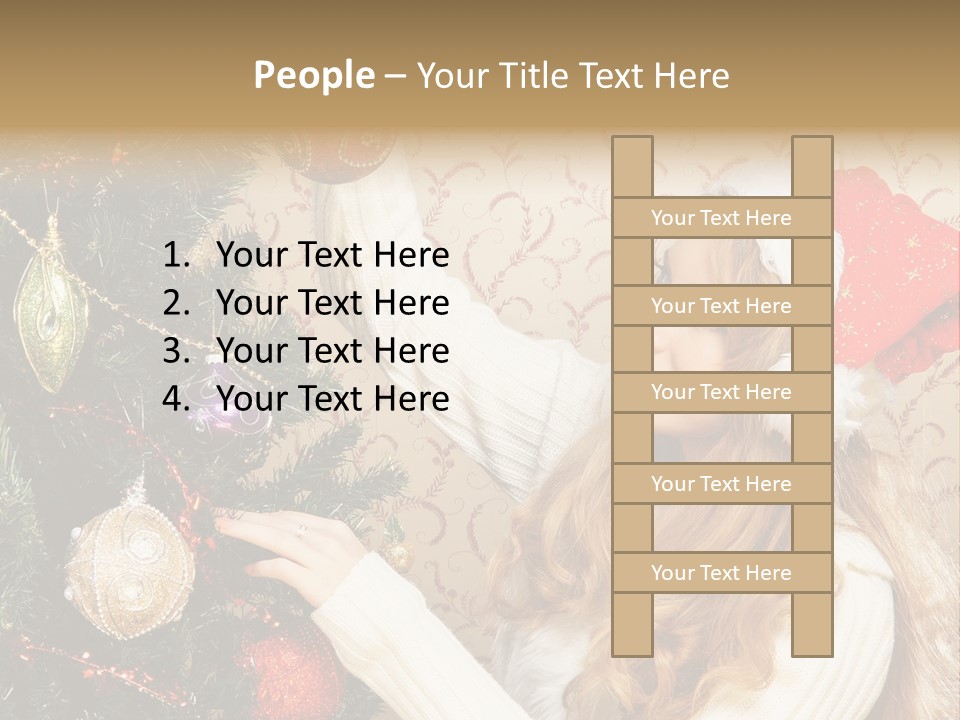 Beauty Golden Decorate PowerPoint Template
