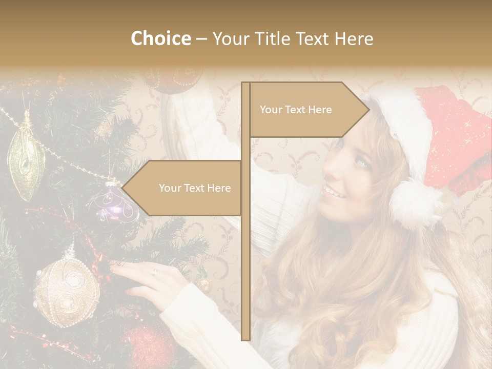 Beauty Golden Decorate PowerPoint Template