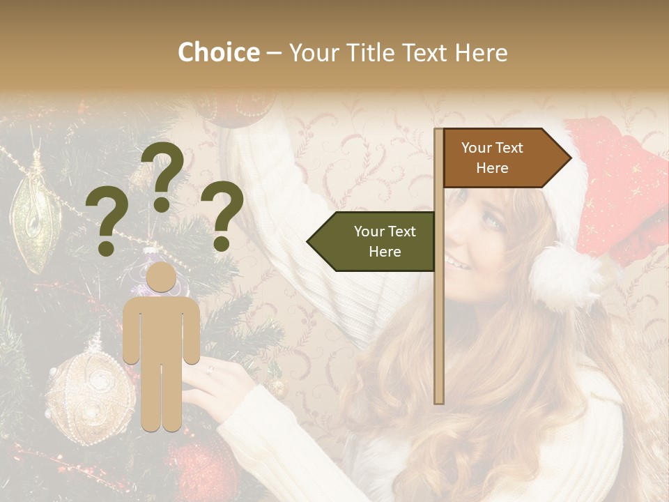 Beauty Golden Decorate PowerPoint Template