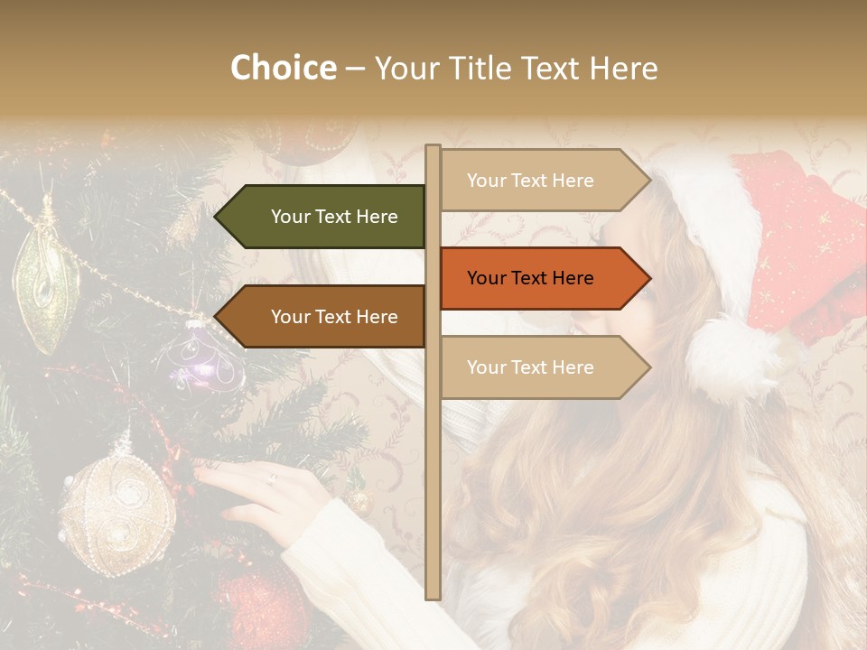 Beauty Golden Decorate PowerPoint Template