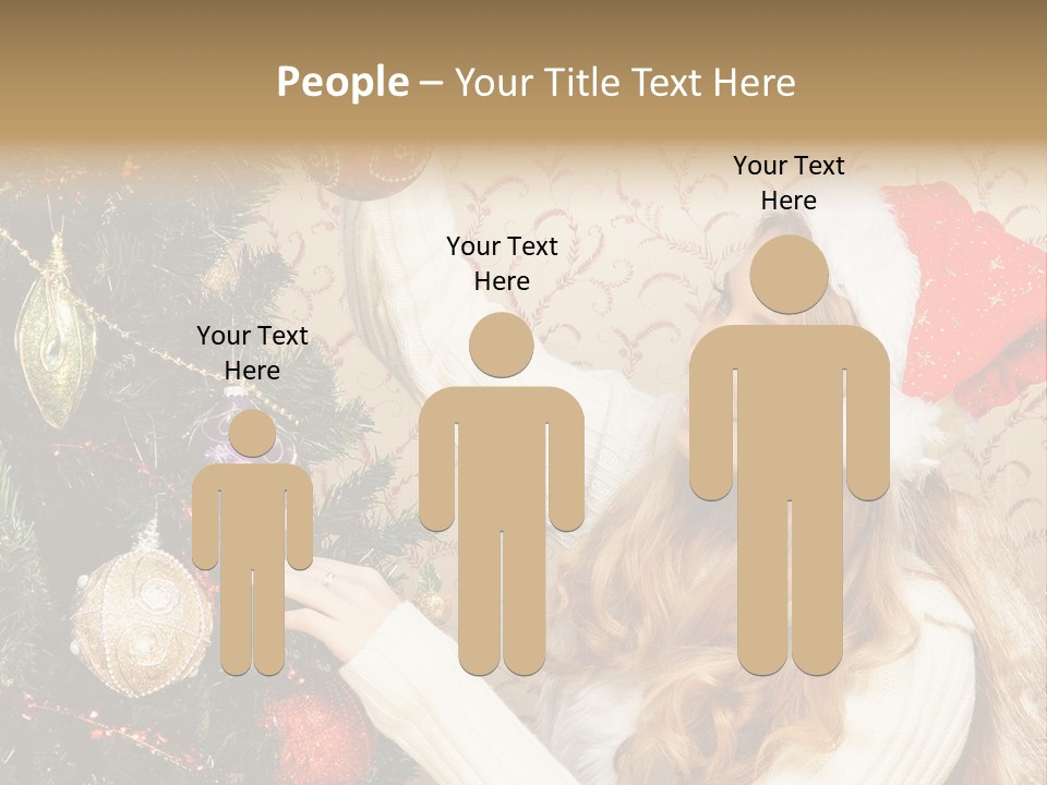 Beauty Golden Decorate PowerPoint Template