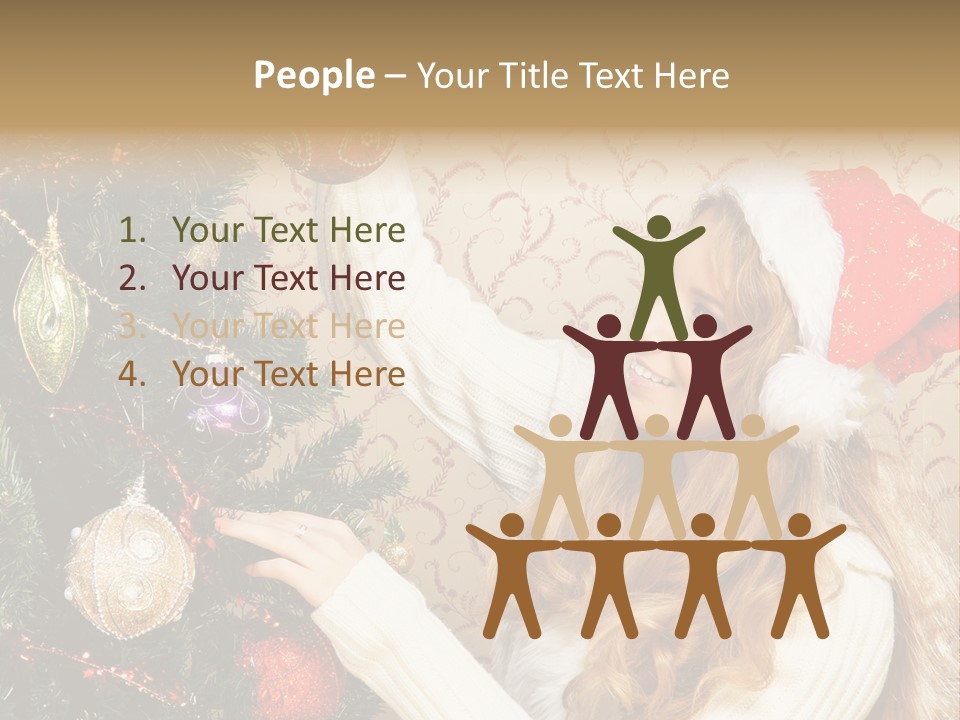 Beauty Golden Decorate PowerPoint Template