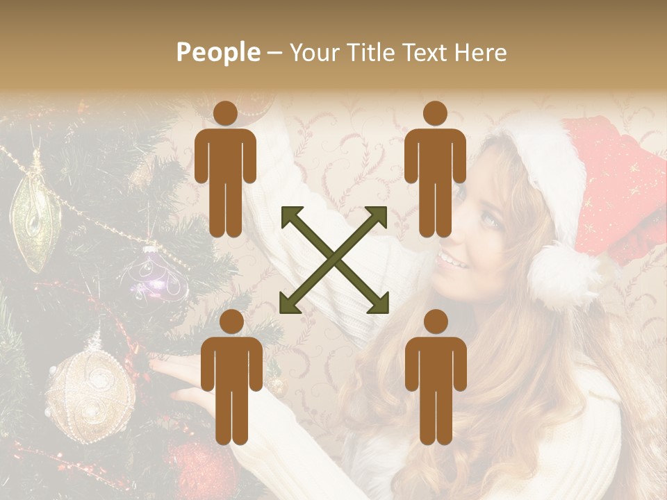 Beauty Golden Decorate PowerPoint Template