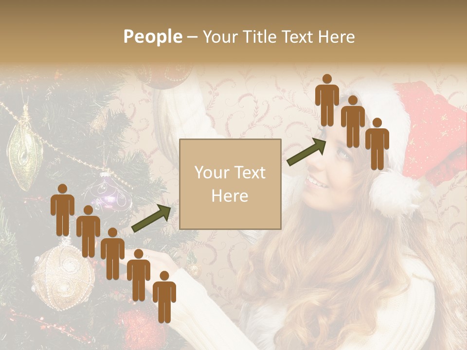 Beauty Golden Decorate PowerPoint Template