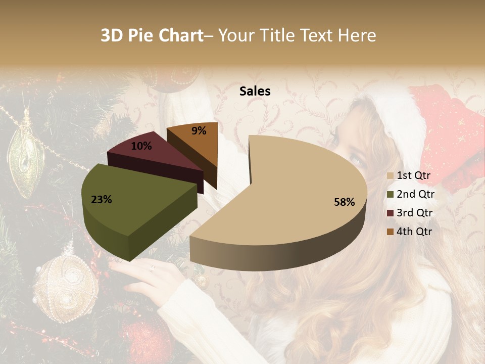 Beauty Golden Decorate PowerPoint Template