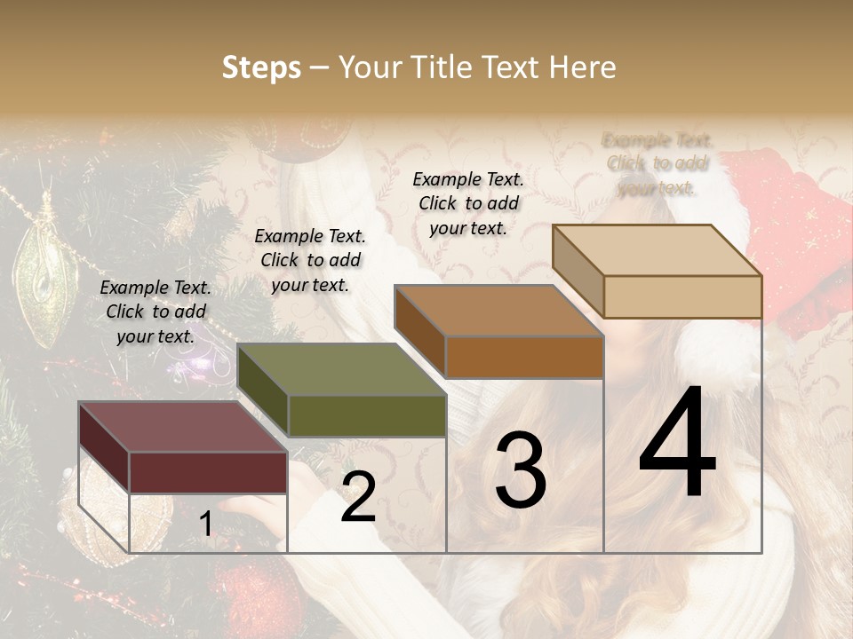 Beauty Golden Decorate PowerPoint Template