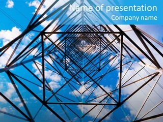 Wire Architecture Sky PowerPoint Template