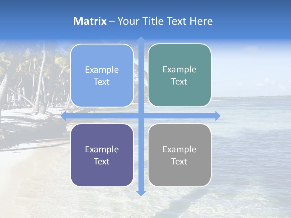 A Sandy Beach With Palm Trees And Water PowerPoint Template