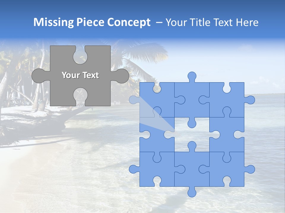 A Sandy Beach With Palm Trees And Water PowerPoint Template