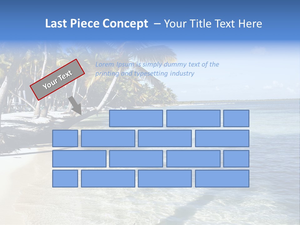 A Sandy Beach With Palm Trees And Water PowerPoint Template