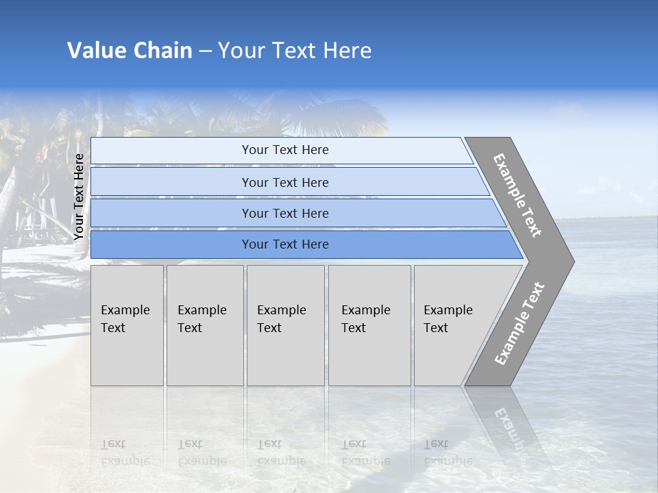 A Sandy Beach With Palm Trees And Water PowerPoint Template